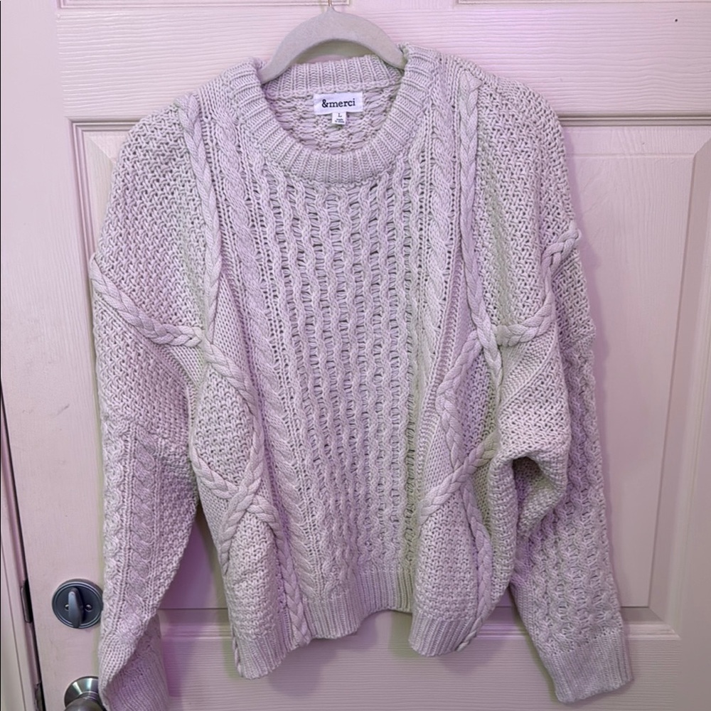 Cream Women's Cable Knit Sweater